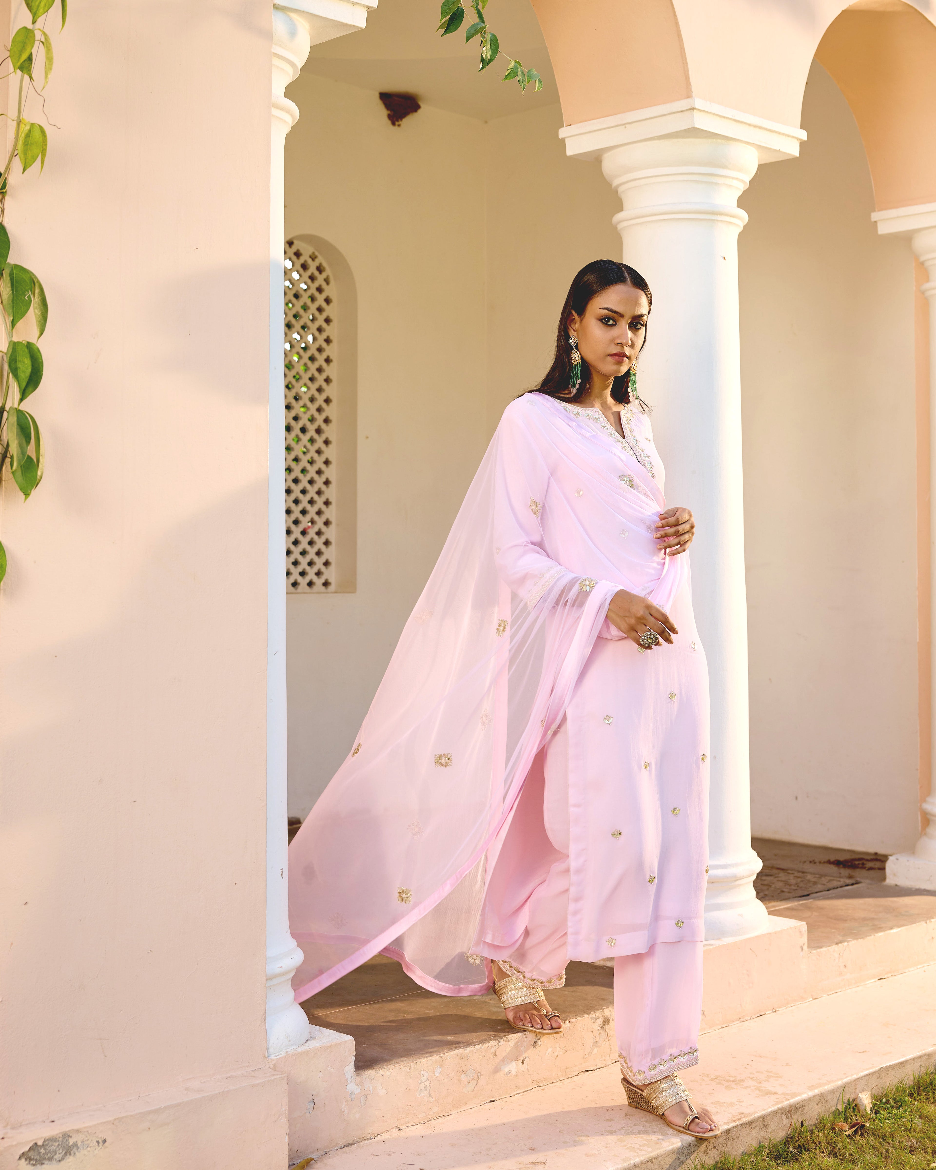 Mastaani Pink  Kurta Set with Gota Patti