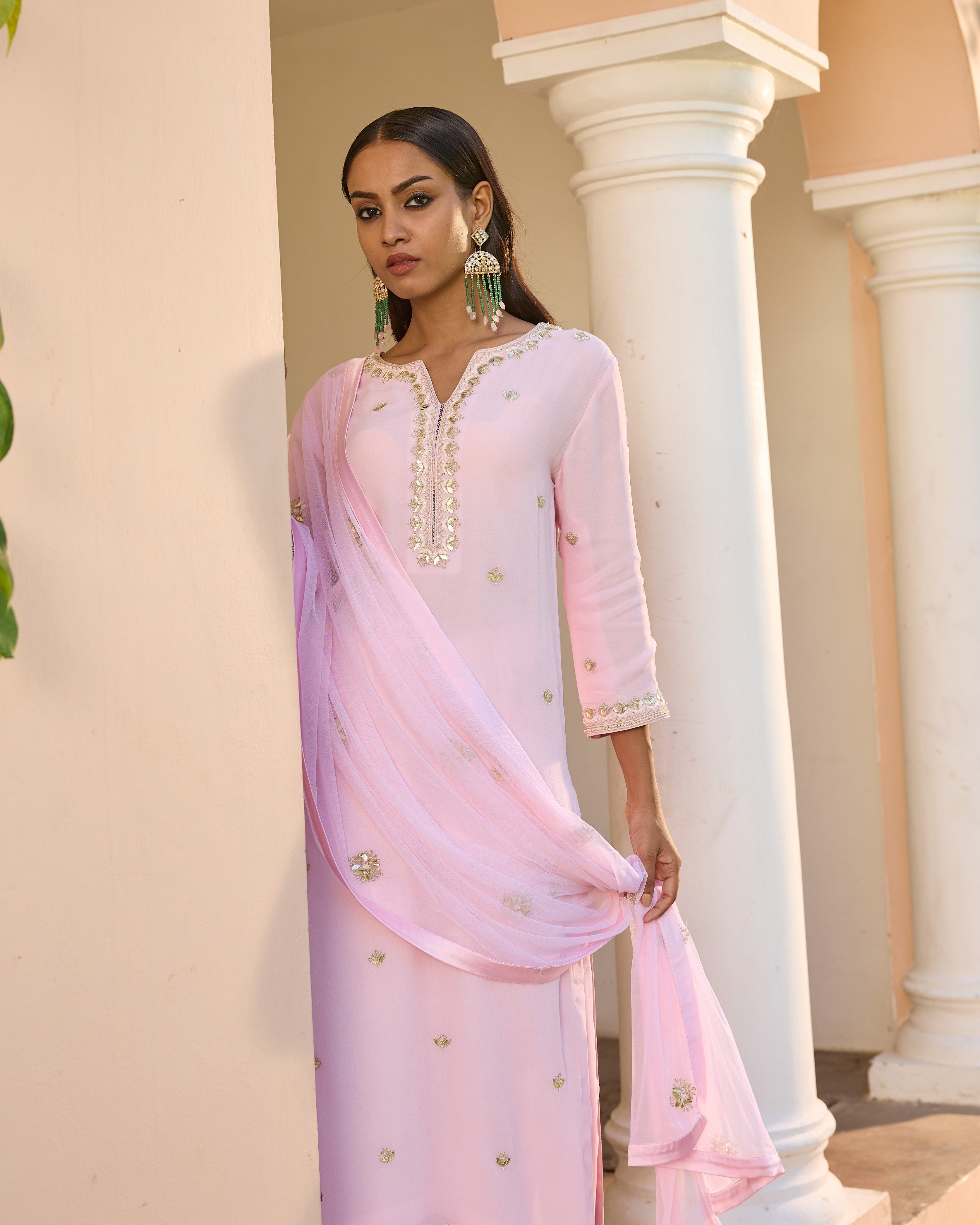 Mastaani Pink  Kurta Set with Gota Patti