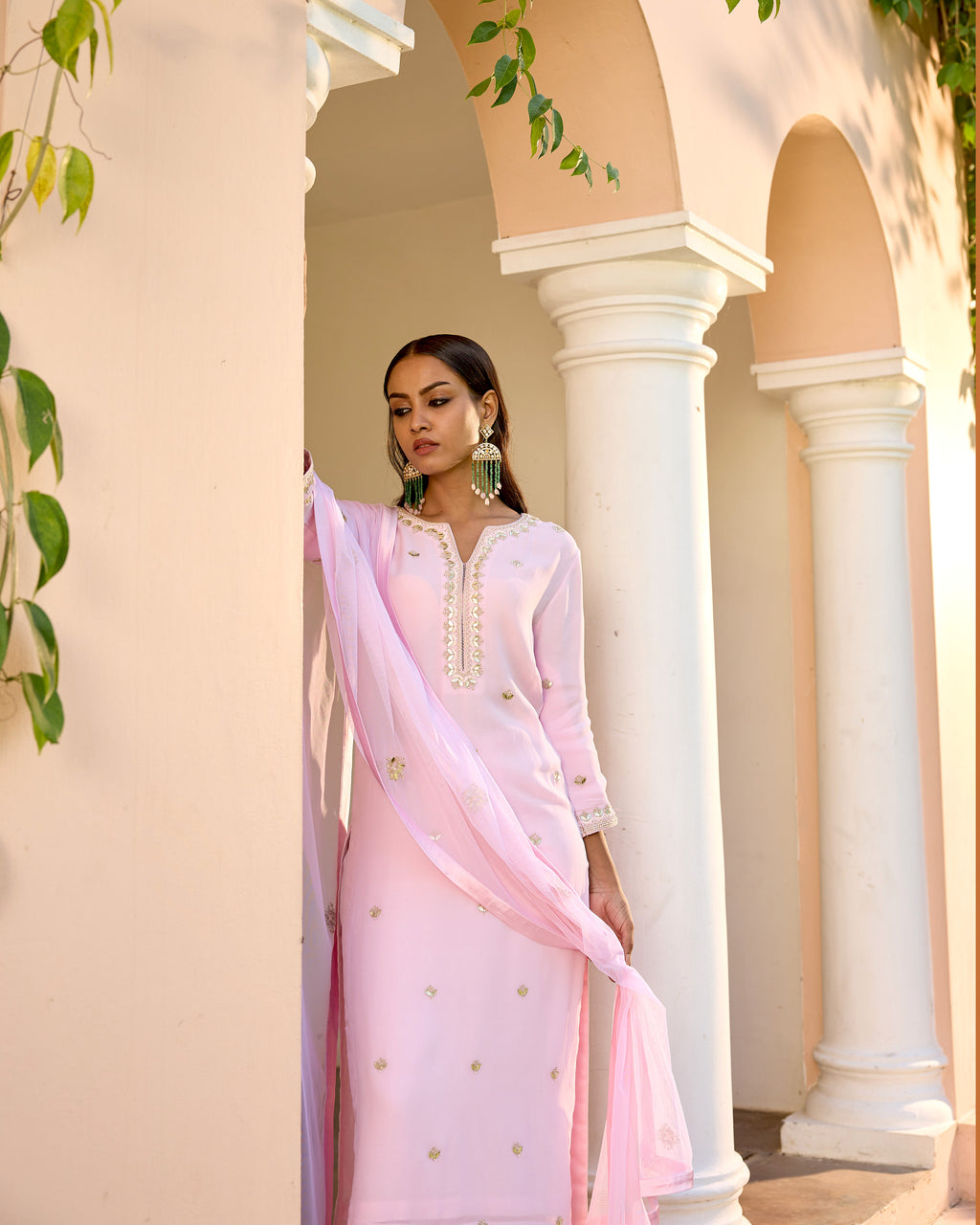Mastaani Pink  Kurta Set with Gota Patti