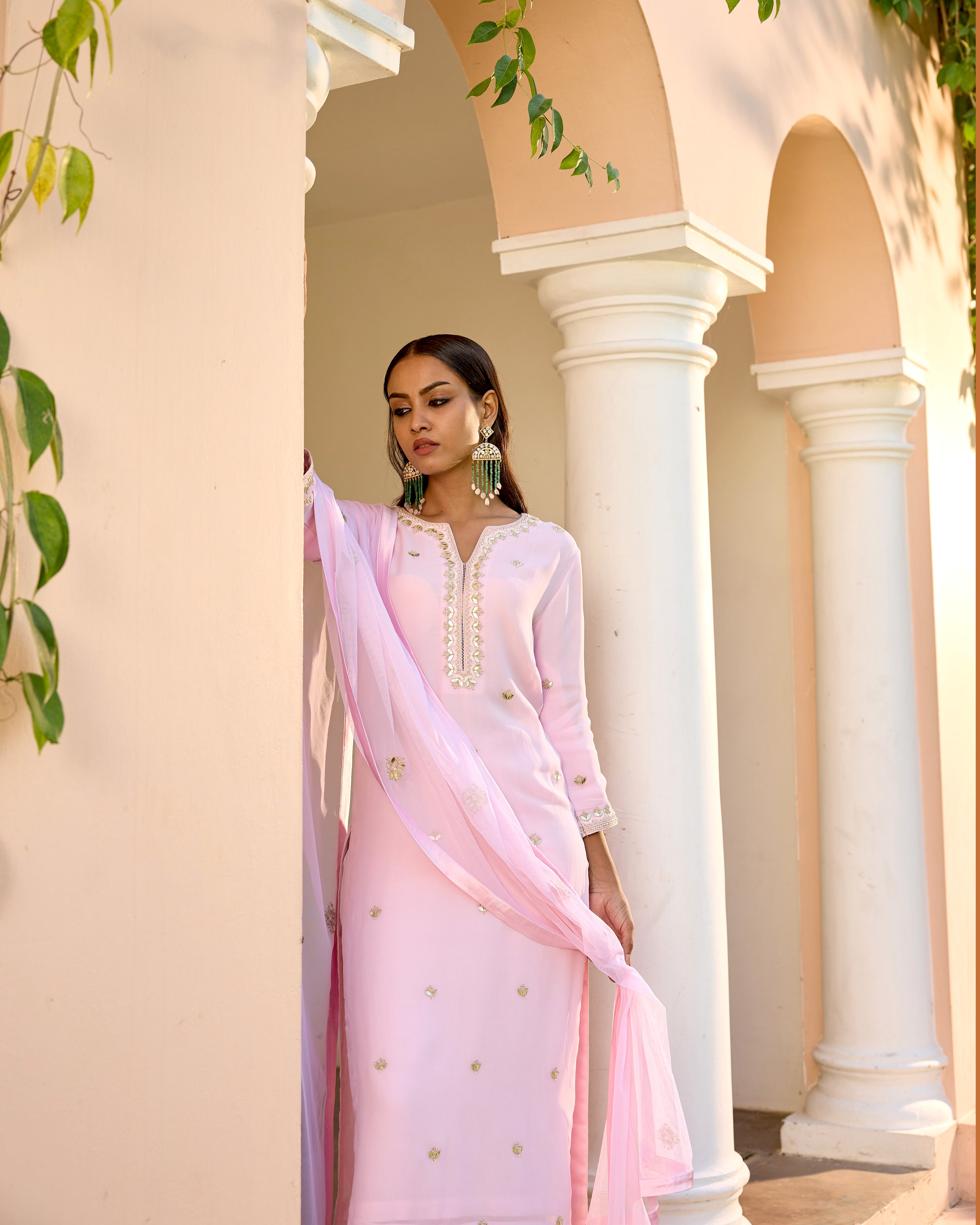 Mastaani Pink  Kurta Set with Gota Patti