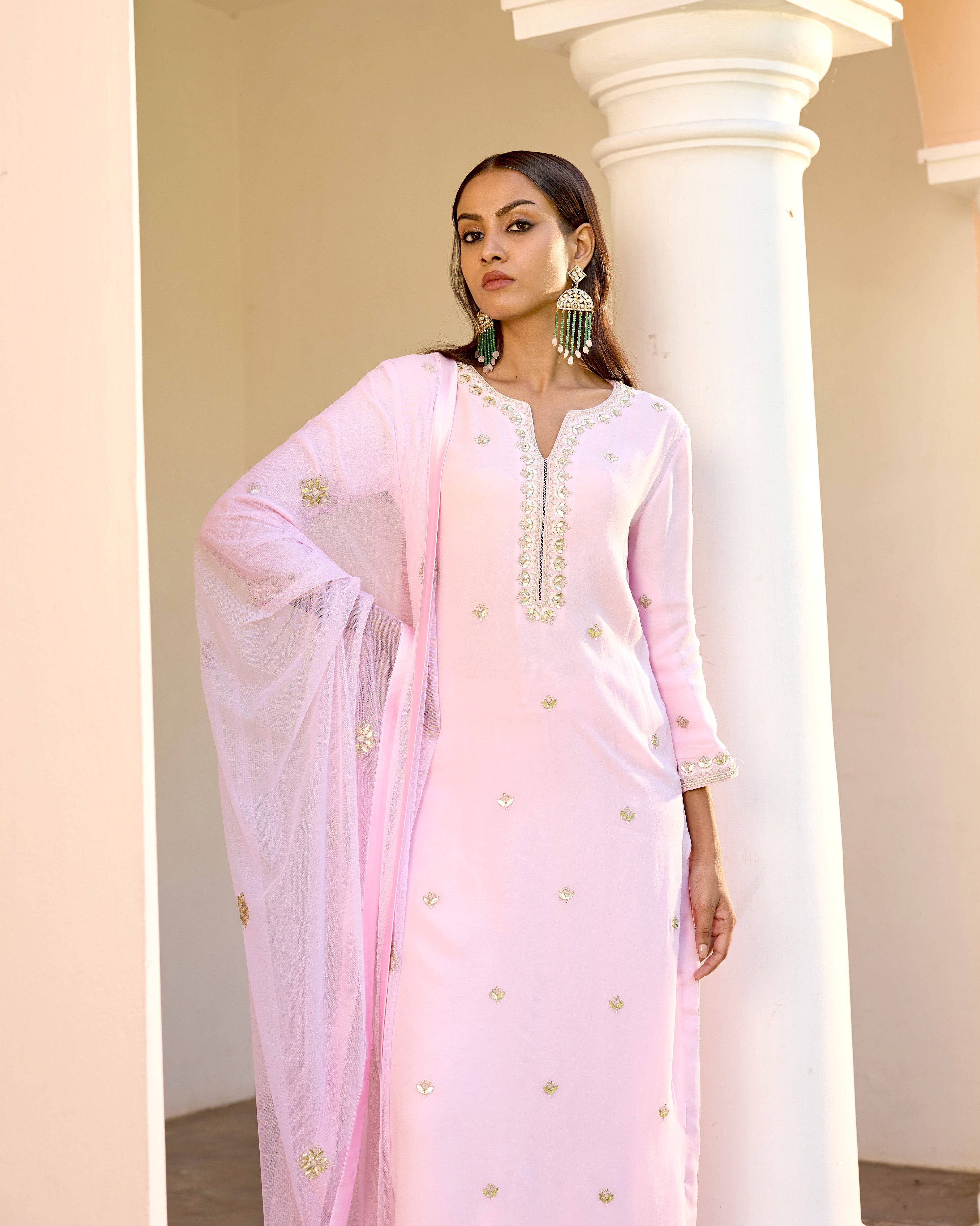 Mastaani Pink  Kurta Set with Gota Patti