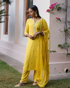 Mastaani Yellow  Kurta Set with Gota Patti