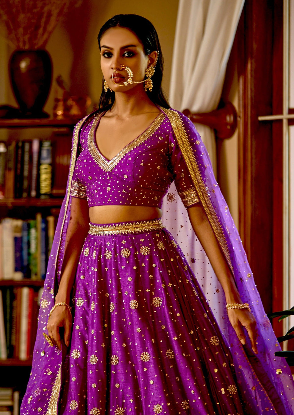 Mastaani Purple Nakshi Lehenga: A Regal Marvel