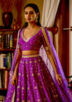 Mastaani Purple Nakshi Lehenga: A Regal Marvel