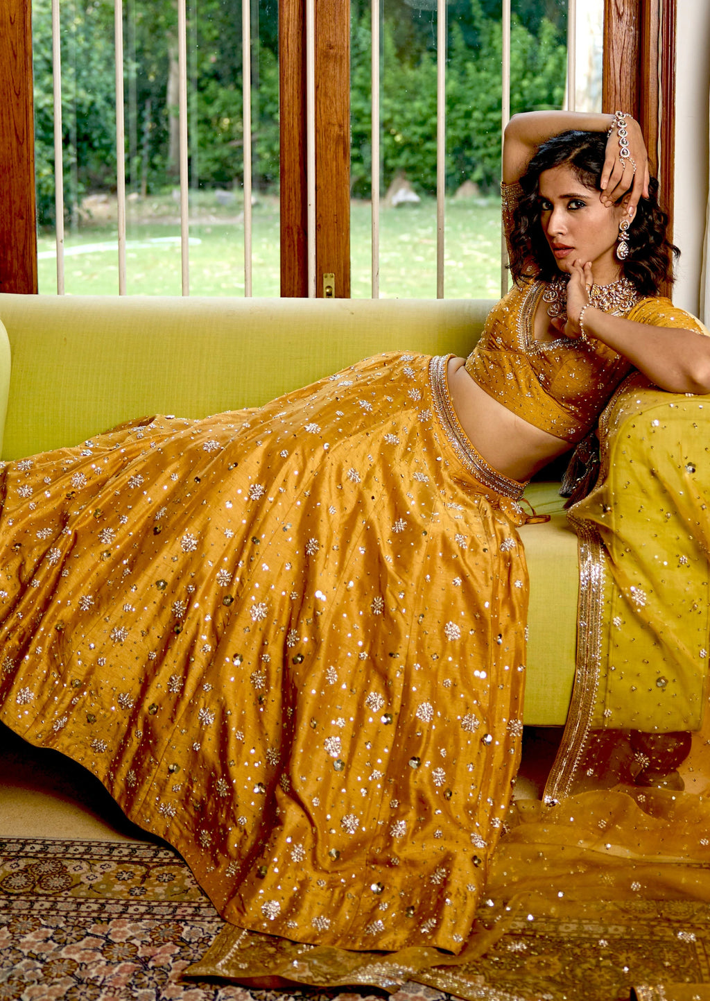 Mastaani Golden Nakshi Lehenga: A Regal Marvel