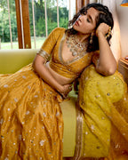Mastaani Golden Nakshi Lehenga: A Regal Marvel
