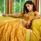 Mastaani Golden Nakshi Lehenga: A Regal Marvel