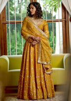 Mastaani Golden Nakshi Lehenga: A Regal Marvel