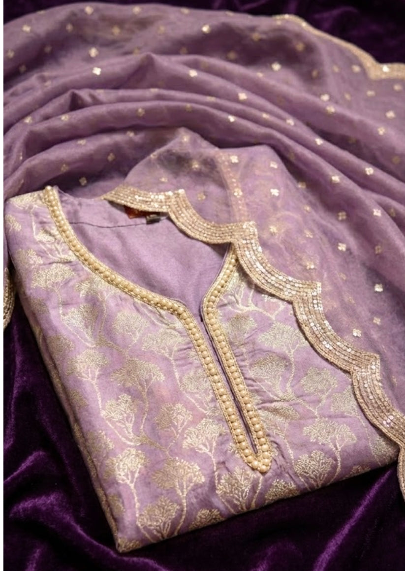 Lilac Sharara Set for wedding function 
