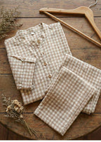 Woven Handloom Cotton Checked Kurta Co ord Set