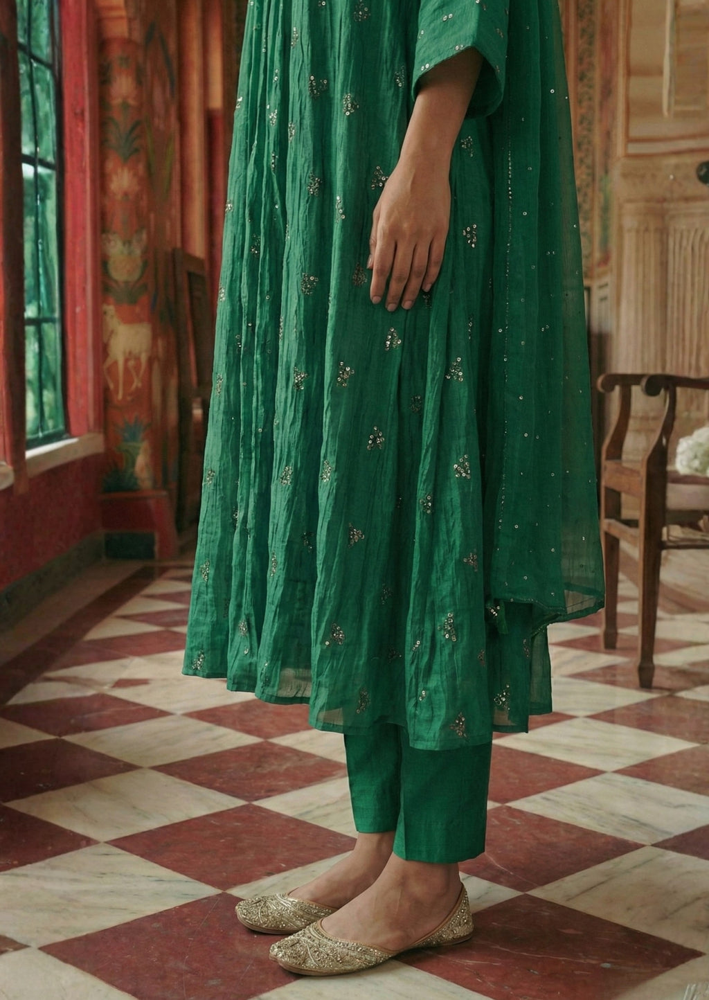 Mukaish work Chanderi Silk Suit Sets