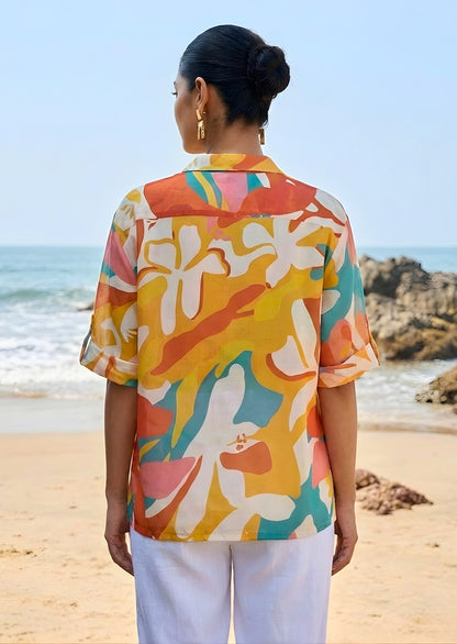 Multicolor Abstract Cotton Shirt for Goa 