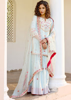 Mastaani Sharara Set with Nakshi Work - Blue