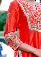 Mastaani Sharara Set with Nakshi Work - Red