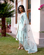 Mastani Pastel Blue Nakshi Kurta Set