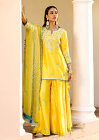 Mastaani Sharara Set with Nakshi Work - Yellow