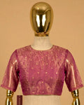 Pink Tissue Silk blouse zero neck neckline readymade | Bbaawri