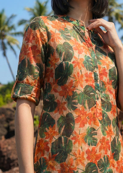 Printed Cotton Co-ord Set Leaf Prints