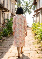 Floral Printed Linen Dress