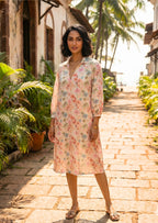Floral Printed Linen Dress