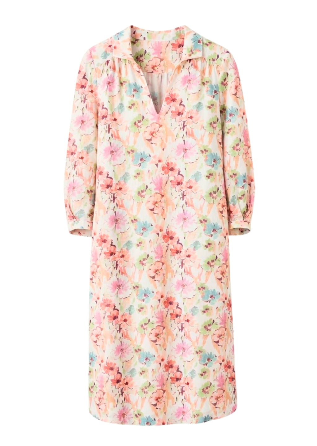 Floral Printed Linen Dress