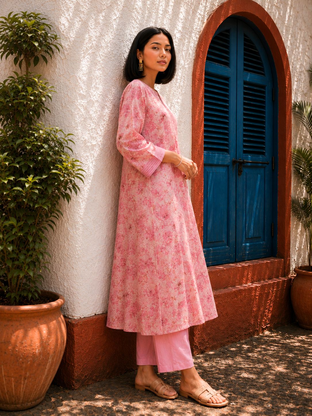 Printed Cotton Kurta with Pocket