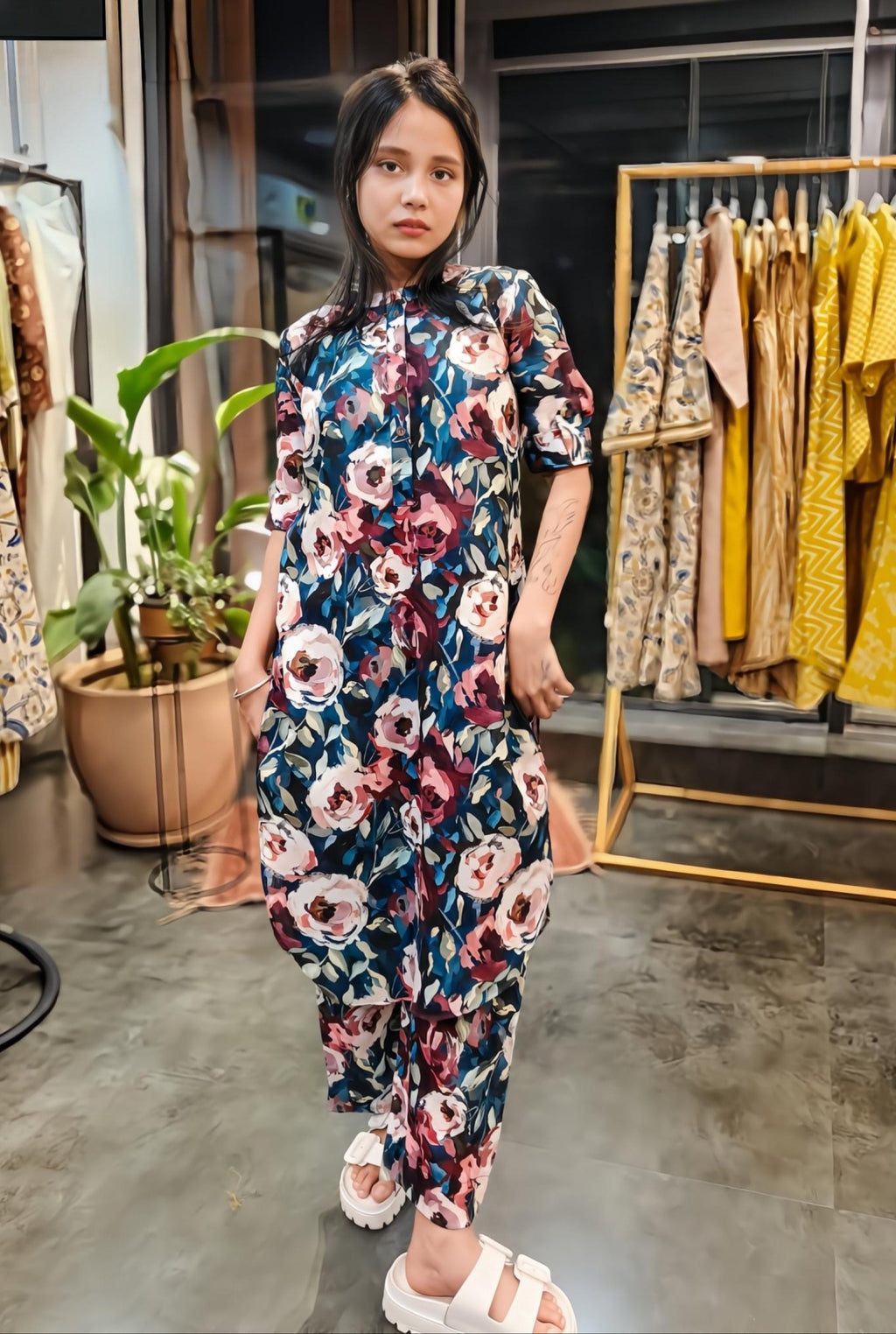 Printed Linen Co-ord Set 