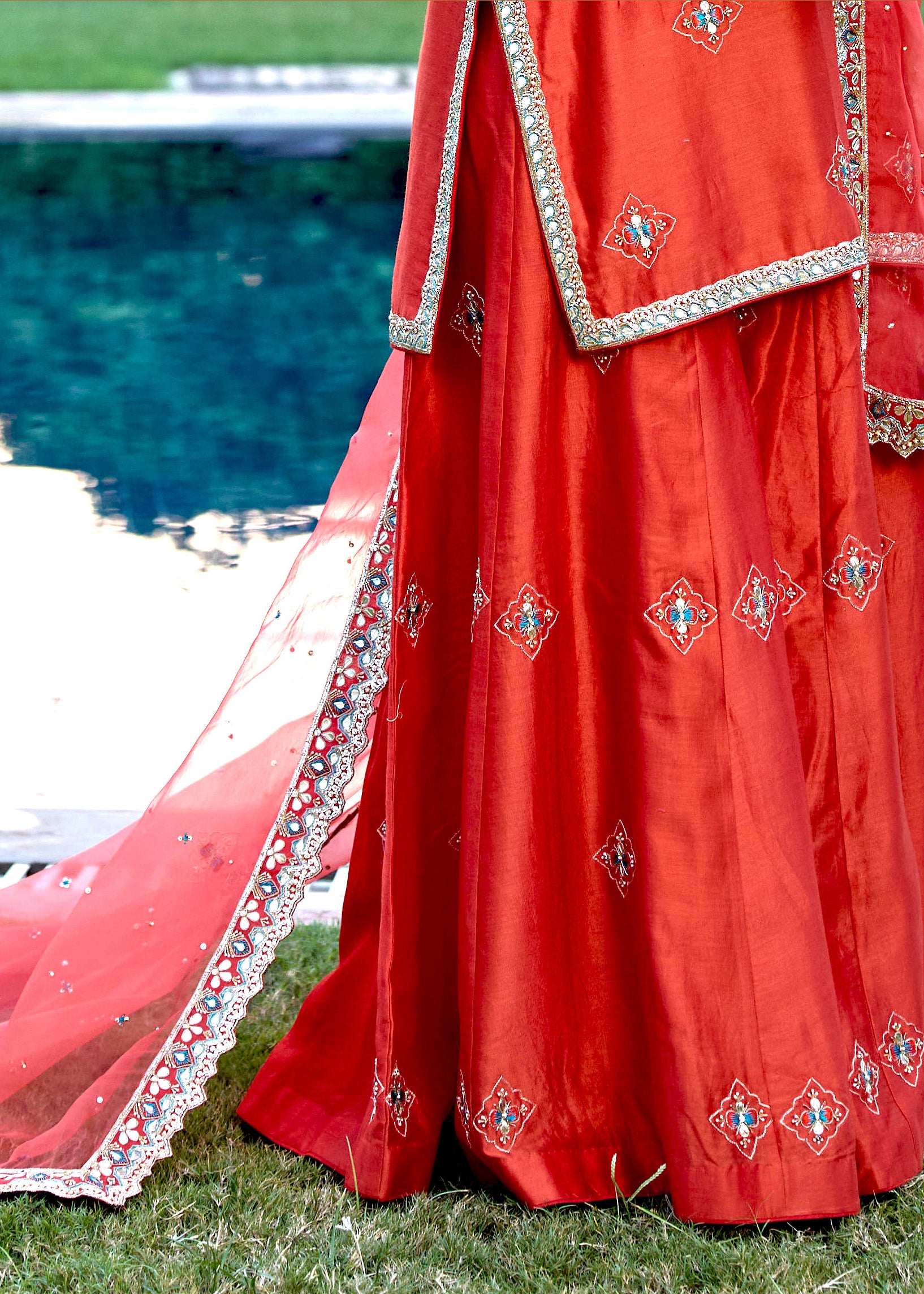 Mastaani Sharara Set with Nakshi Work - Red