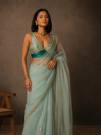 Mint Kimkhwab Silk Blouse