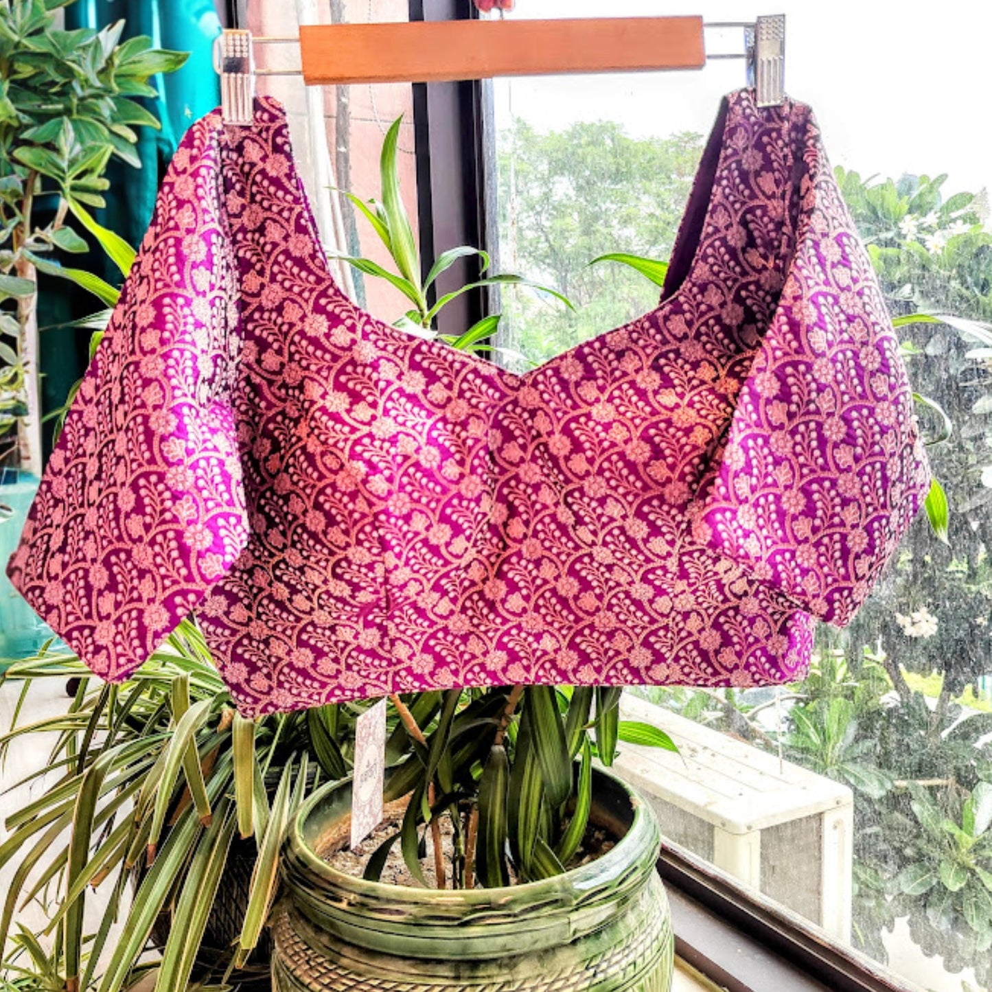 Readymade Banarasi Silk Blouse in Purple Color
