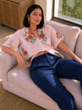 Linen Pink Shirt - Floral