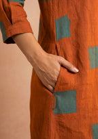 Rust Summer Dress in Flax Cotton
