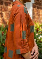 Rust Summer Dress in Flax Cotton