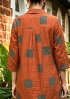 Rust Summer Dress in Flax Cotton