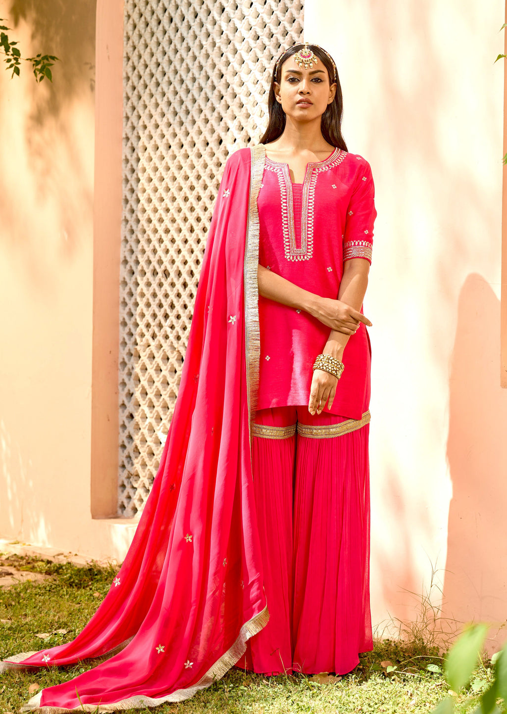 Mastaani Sharara Set - Rani Pink