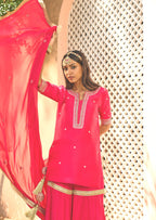 Mastaani Sharara Set - Rani Pink