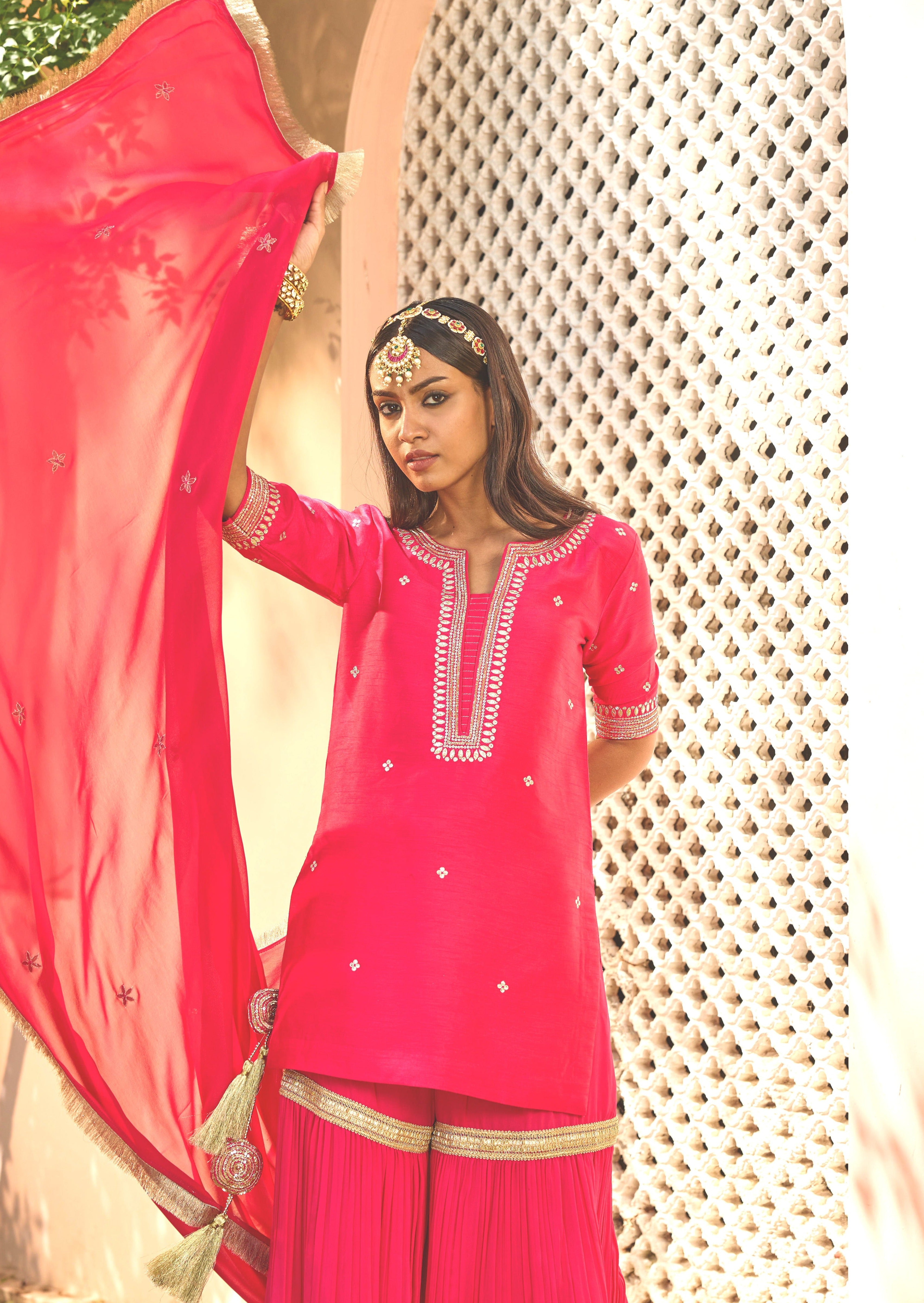 Mastaani Sharara Set - Rani Pink