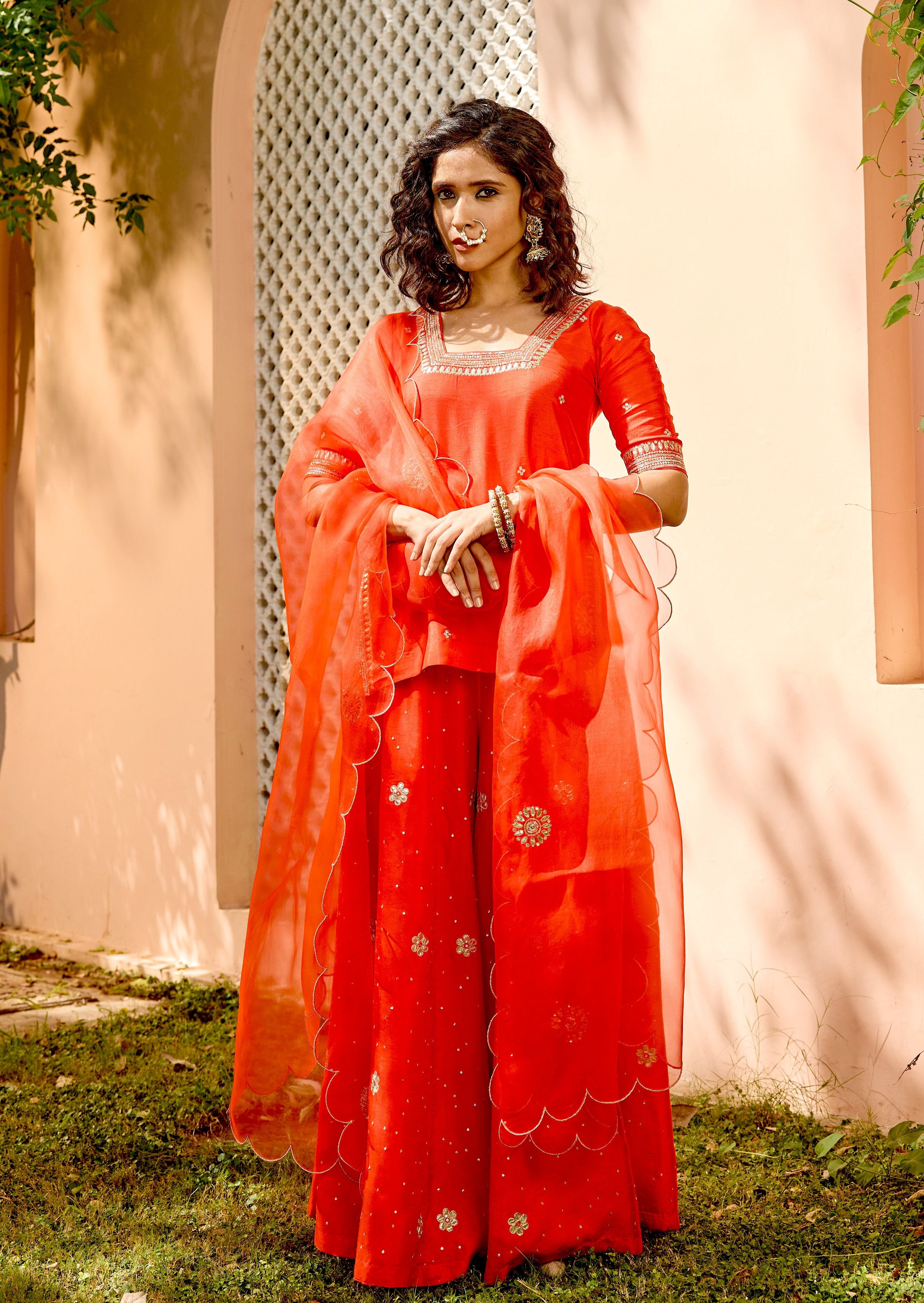 Mastaani Sharara Set - Red