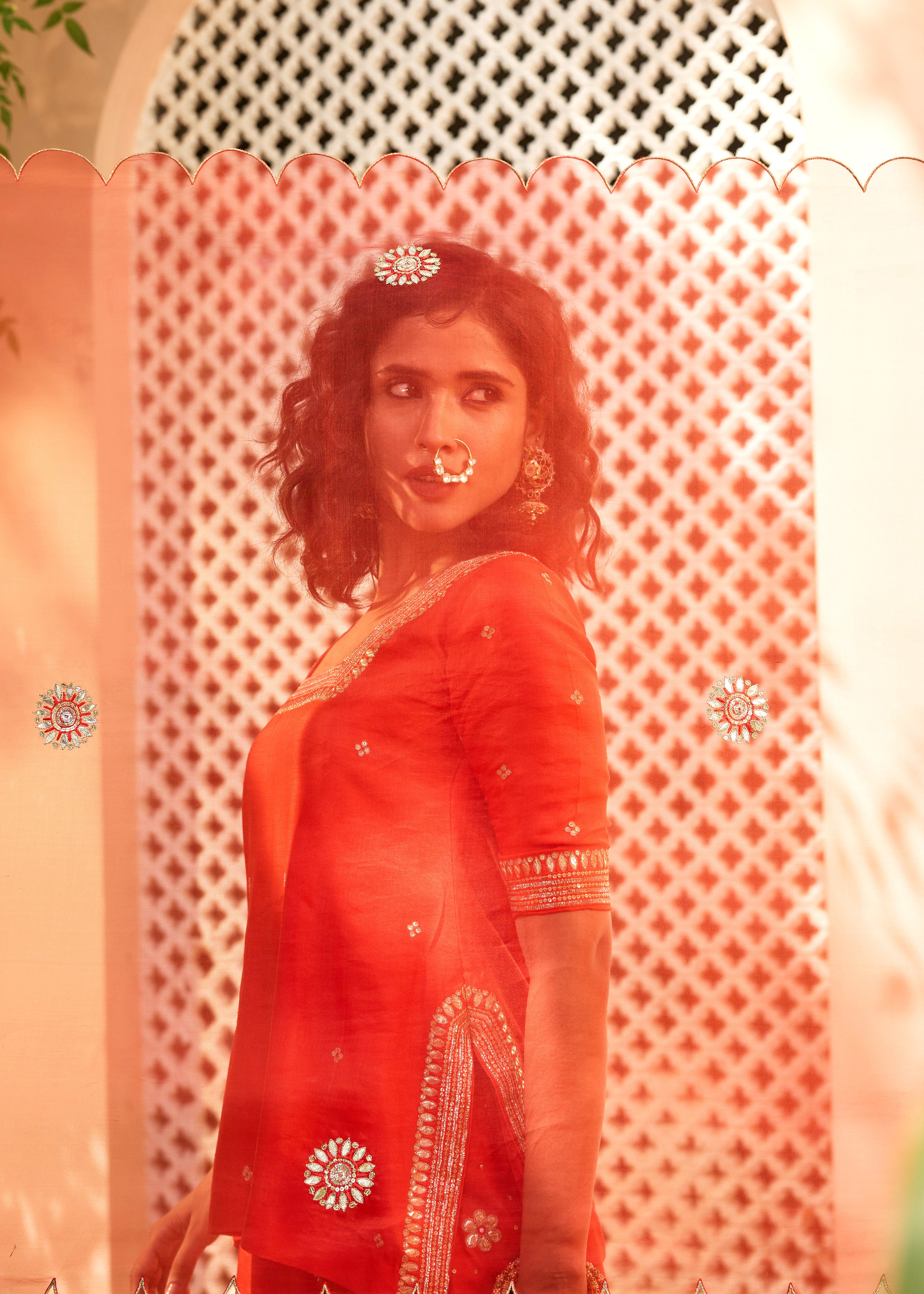 Mastaani Sharara Set - Red