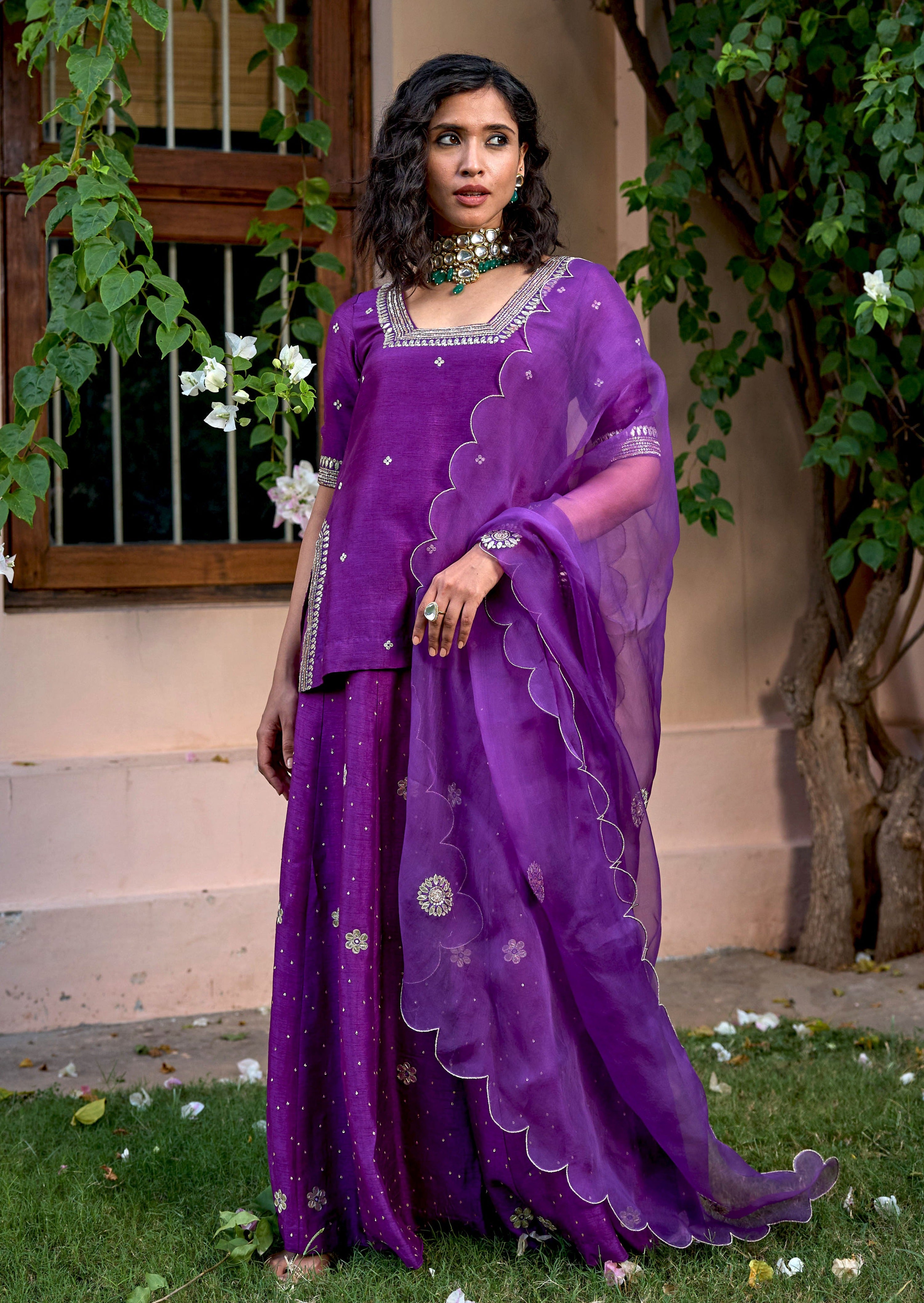 Mastaani Sharara Set - Purple