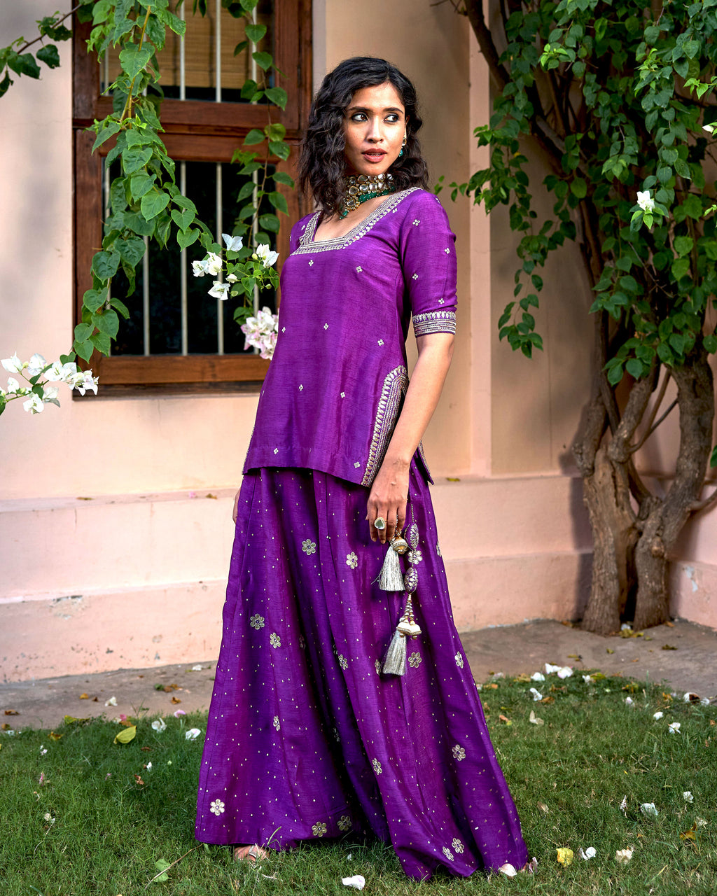 Mastaani Sharara Set - Purple