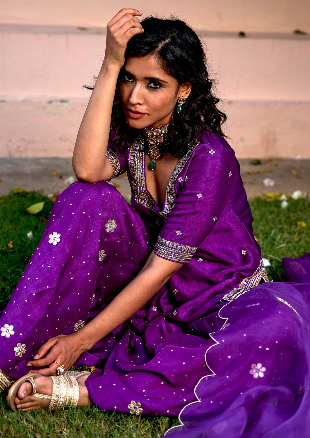 Mastaani Sharara Set - Purple