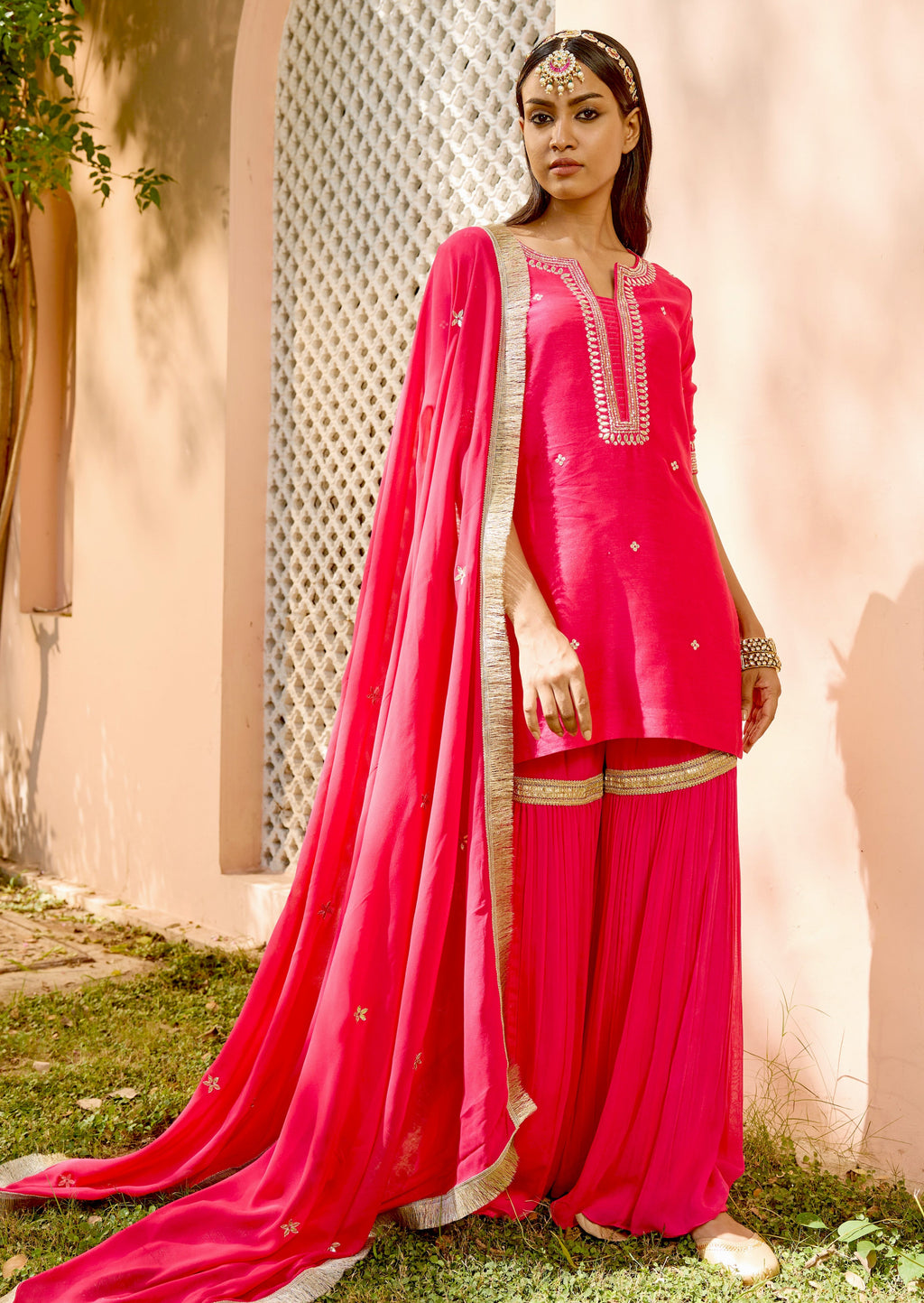 Mastaani Sharara Set - Rani Pink