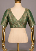 Green Banarasi Brocade Silk Blouse