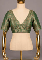 Green Banarasi Brocade Silk Blouse