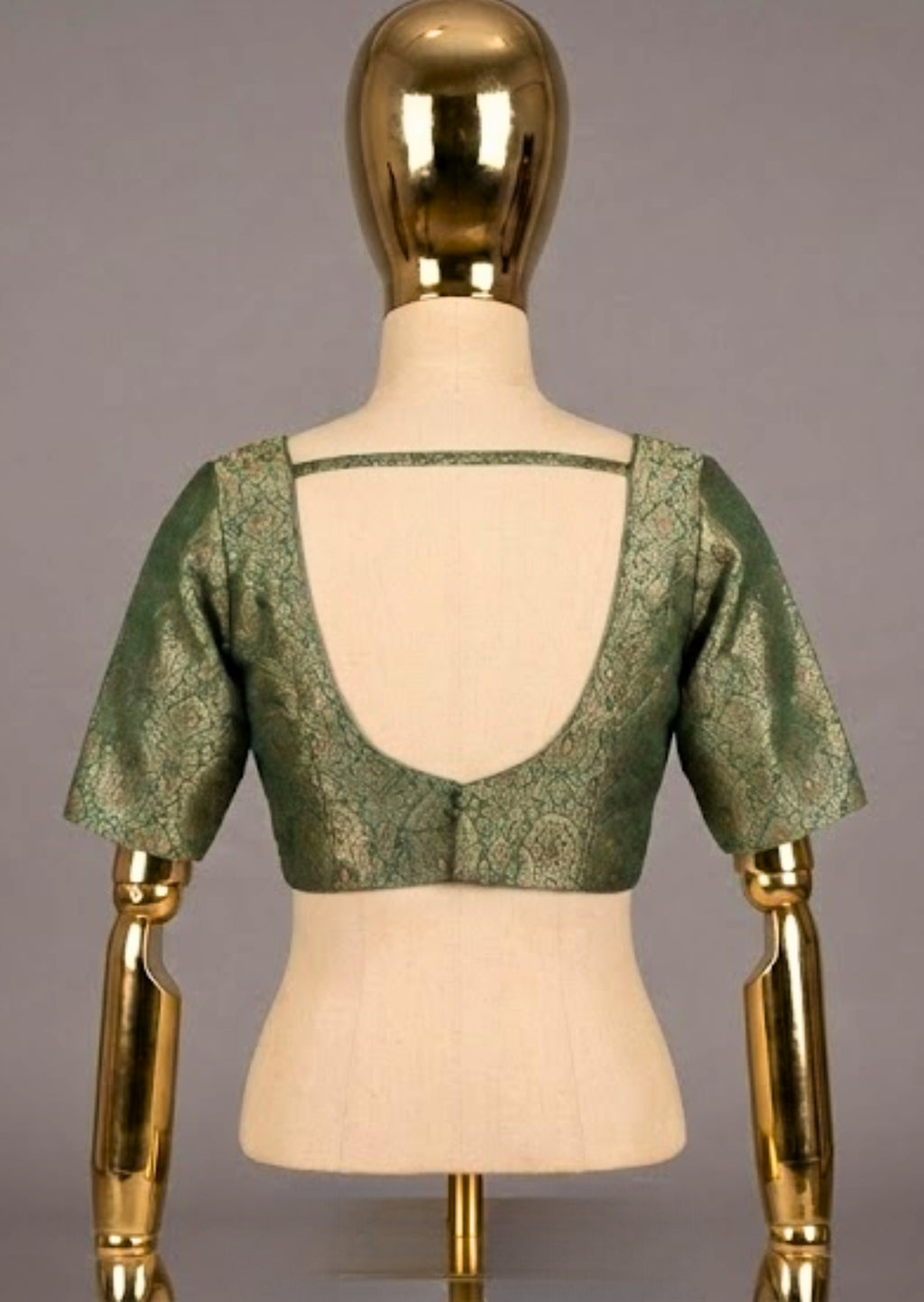 Green Banarasi Brocade Silk Blouse