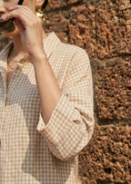 Cotton Linen Checkered Shirt