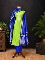 Premium Tussar Silk Dress Material with Paisley Motif
