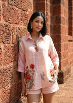 floral printed linen shirt 