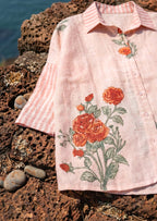 floral printed linen top